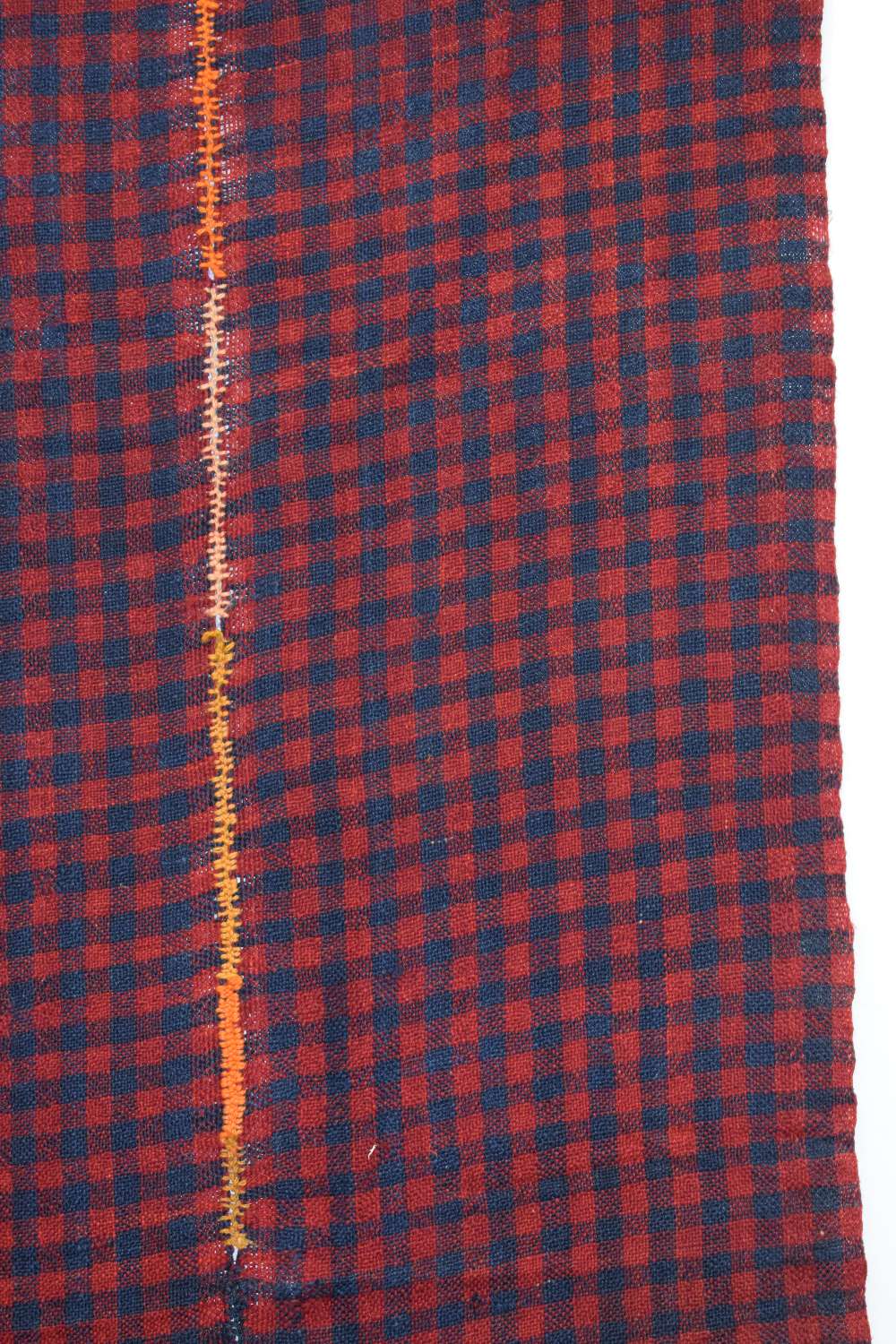 Anatolian wool twill cover in blue and claret check, Diyabakir, south east Anatolia, mid 20th - Image 3 of 12