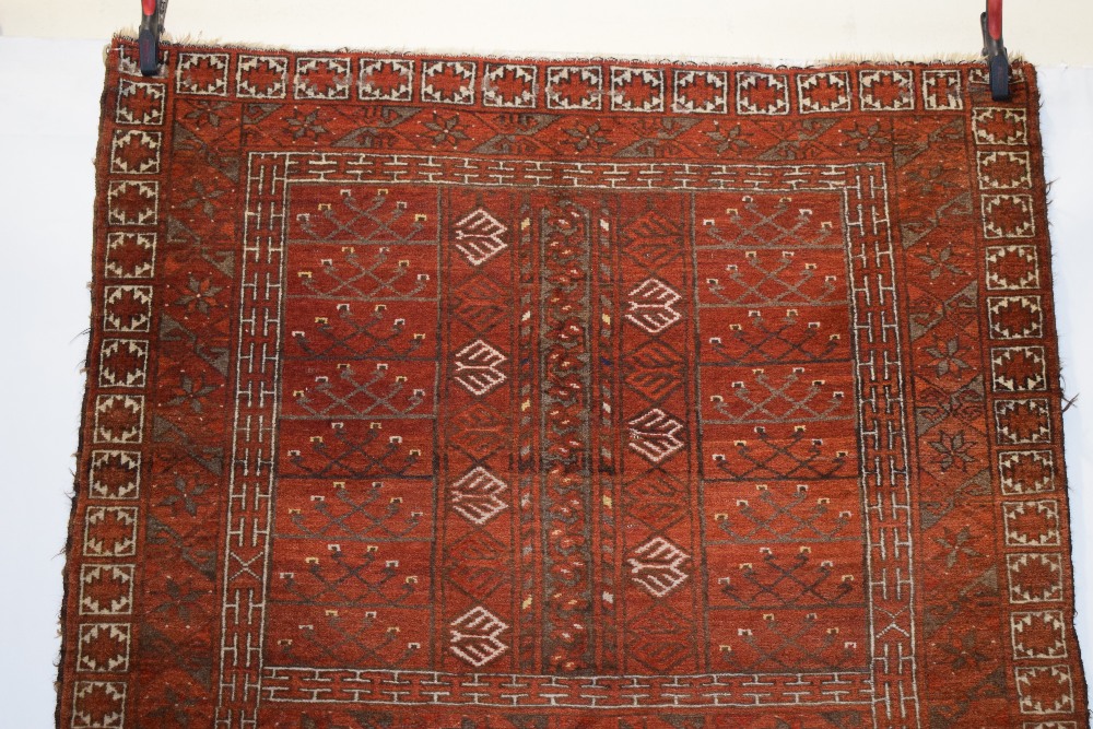 Ersari Turkmen ensi, south west Turkmenistan, early 20th century, 6ft. 6in. X 4ft. 10in. 1.98m. X - Image 10 of 13