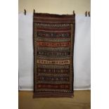 Qashqa'i banded ghileem, Fars, south west Persia, early 20th century, 9ft. 8in. x 4ft. 10in. 2.