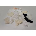 Collection of hand and machine made lace collars, cuffs and dress accessories including Honiton,