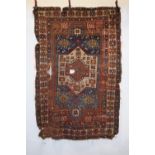 Fachralo Kazak double ended prayer rug rug, south west Caucasus, second half 19th century, 6ft.
