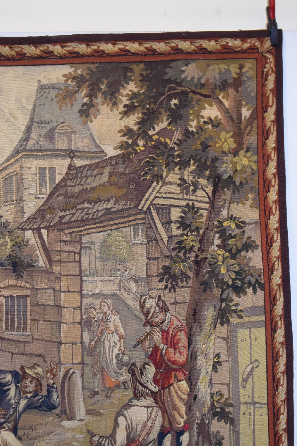 Aubusson 'Teniers' part silk tapestry, France, 19th century, 6ft. 10in. X 4ft. 8in. 2.08m. X 1. - Image 3 of 8