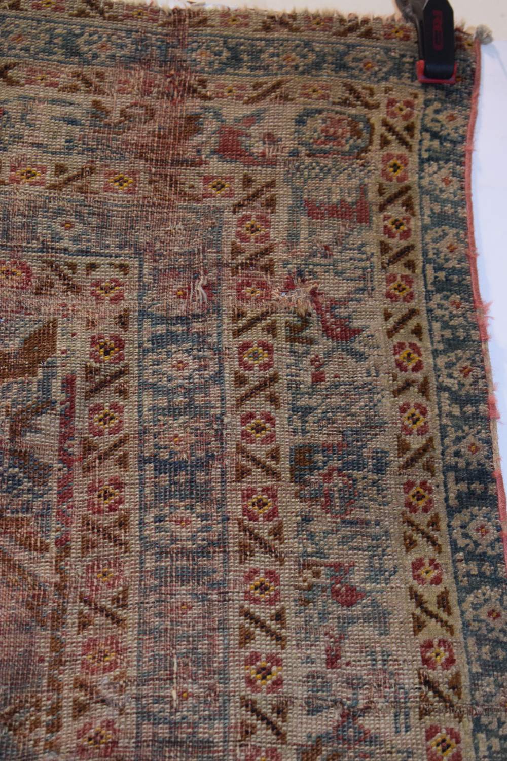 Melas rug, west Anatolia, 19th century, 5ft. 6in. X 3ft. 10in. 1.68m. X 1.17m. Overall wear, heavy - Image 10 of 11