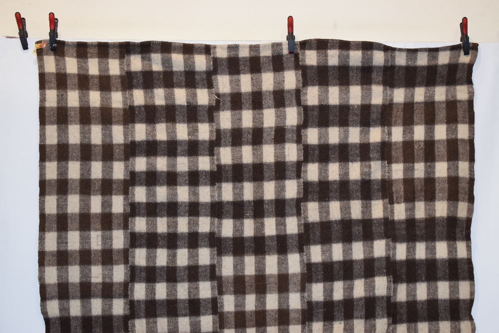 Anatolian felted wool cover in natural brown and cream chequered design, mid-20th century, 8ft. 3in. - Image 4 of 7