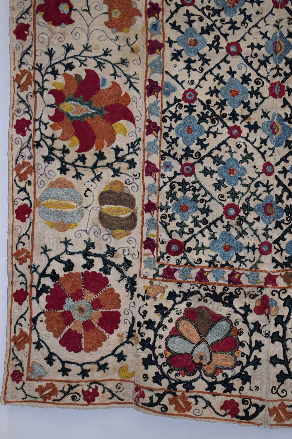 Bokhara suzani, Uzbekistan, second half 19th century, 65in. X 43in. 165cm. X 109cm. Worked in - Image 5 of 7