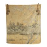 Large Japanese Couched Silk Embroidered Panel