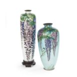 Two Japanese Ginbari Cloisonne Vases