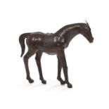 Unusual Leather-Covered Wooden Model of a Horse