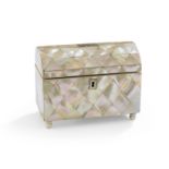 English Mother-of-Pearl Two-Compartment Tea Caddy