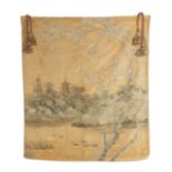 Large Japanese Couched Silk Embroidered Panel