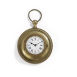 Small French Bronze Pocket Watch-Form Wall Clock
