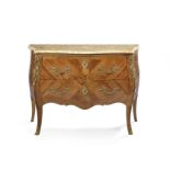 Louis XV-Style Ormolu-Mounted Marble-Top Commode