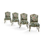 Four Louis XV-Style Polychrome Sidechairs