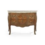 Louis XV-Style Ormolu-Mounted Marble-Top Commode