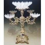 A large Victorian silver plated table centrepiece,