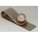 Hermès - A silver plate? Hermès golf ball desk clip, the base stamped Hermès, Paris,