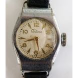 A ladies Certina wristwatch, white metal