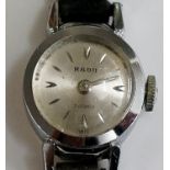 A Rado 17 jewels ladies wristwatch, silv