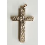 A foliate engraved gold plated crucifix,