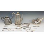 A selection of silver plated items to in