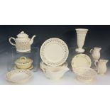 A quantity of Leeds pottery creamware comprising: small tureen cover and stand, teapot and cover,