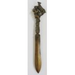 A 19th Century French bronze letter knife,