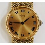 A ladies 18ct yellow gold wristwatch, the circular dial with gold face inscribed Asprey,