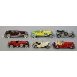 Six Franklin Mint die cast precision models including: Mercedes 500k Special Roadster;