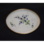 Pinxton - an oval teapot stand similar to pattern 14, decorated with a large green,