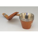 A set of ten steel hunting stirrup cups, the numbers 1 to 10 stamped to their bases,