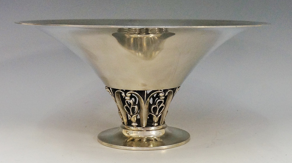 Just Andersen (1884 - 1943) - a Danish polished pewter dish of everted form,