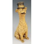 An Austrian pottery model of a dog wearing top hat, 25.