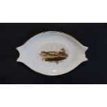 Pinxton - a rare oval fish tail spoon tray similar to pattern 218,