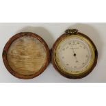 A 19th Century lacquered brass cased pocket barometer,