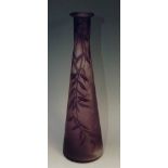 An Art Nouveau French Alain Rene Cheval cylindrical glass vase,