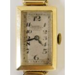 A ladies 9ct gold Art Deco style wristwatch,