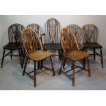 Seven various wheel back and other kitchen chairs, including: a set of four,