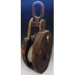 A 1940's North Atlantic trawler pulley block, ex Grimsby trawler,