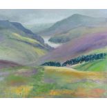 Derwent Water from The Grouse Moor, oil on artist board, monogrammed lower left, 49cm x 60cm,