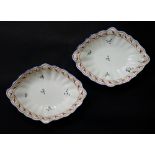 Pinxton - a pair of diamond shaped dishes,