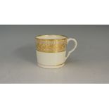 Pinxton - a pattern number 1 coffee cup in gold, 6cm high see C.