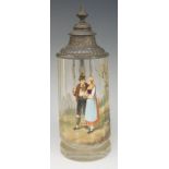 A 19th Century German? glass stein,