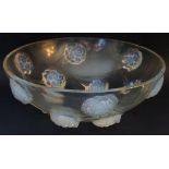 René Lalique - a large opalescent bowl in Touron pattern,