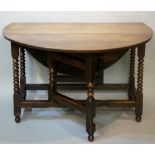 An oak gate leg table,