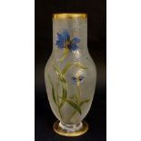 An Art Nouveau French glass baluster vase, possibly Baccarat,