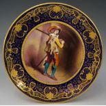 A Paragon China circular cabinet plate painted to the centre by F.