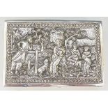 An Indian? silver coloured metal trinket box,