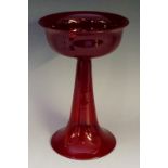 An early 20th Century Weiner Werkstatte red glass chalice, designed by Josef Hoffman,