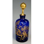 A Bristol blue glass scent bottle,