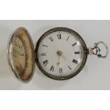 An early 19th Century hunter cased pocket watch,